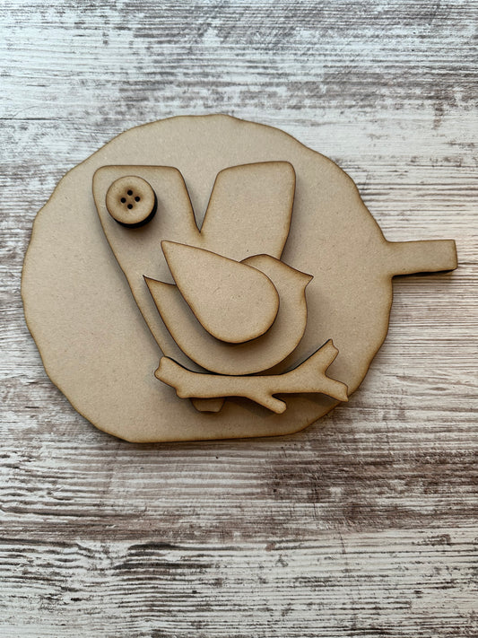 Bread board with bird