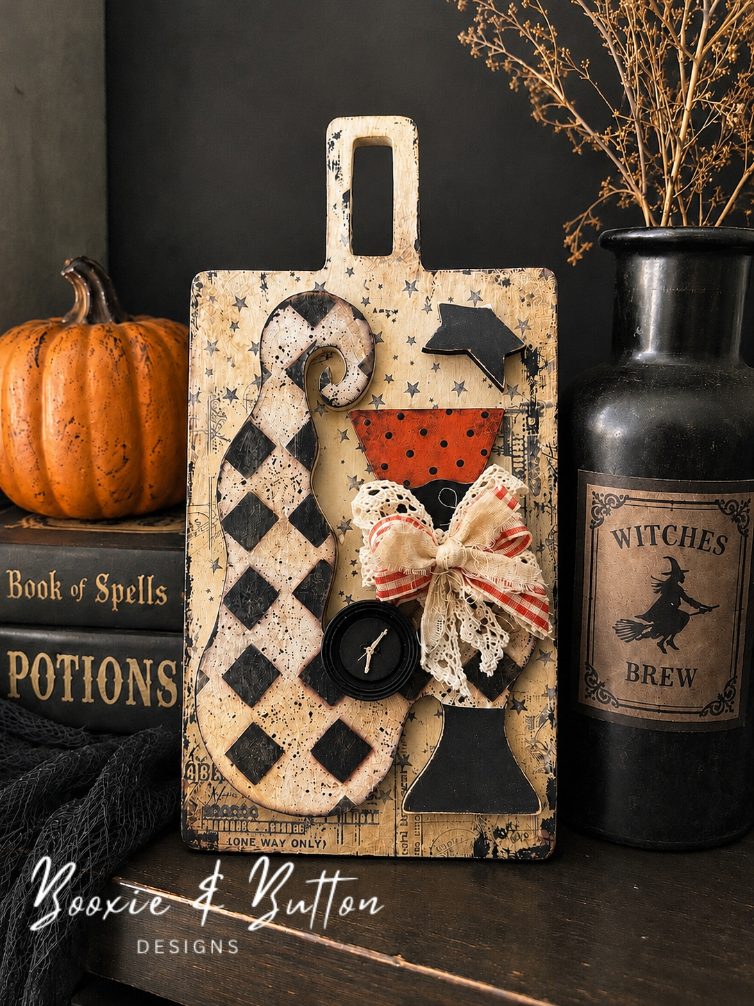 Whimsy witch boot on board