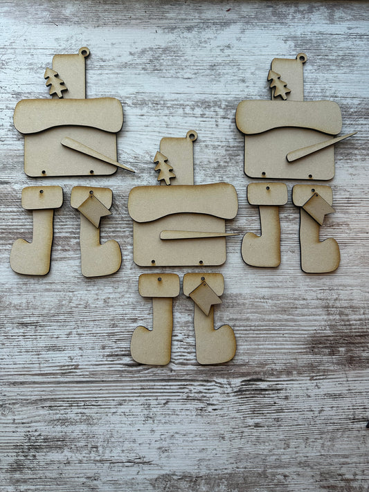 Square snowmen ornament set (3)