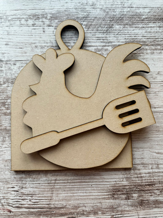 Country Rooster with spatula Kit A