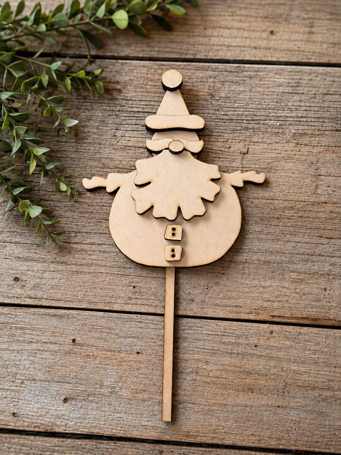 Round Santa on a stick
