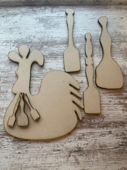 Wonky Rooster with vintage shaped pestles