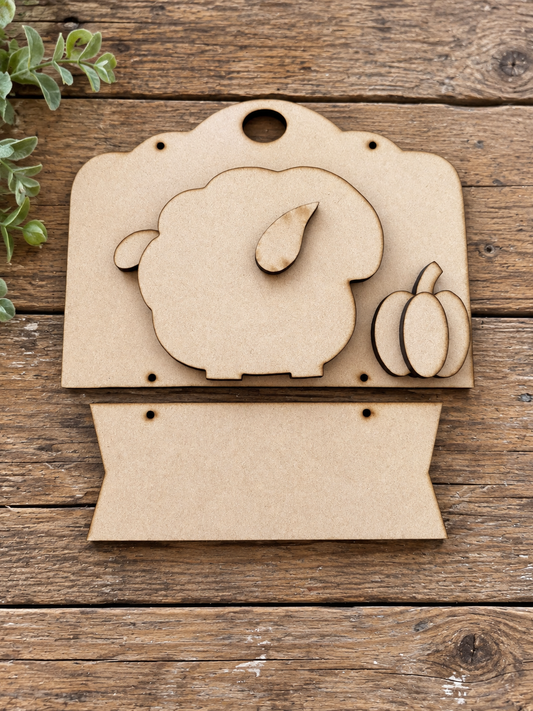 Harvest sheep hanger with banner