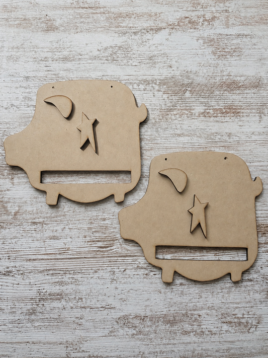 Pig Towel Holder set