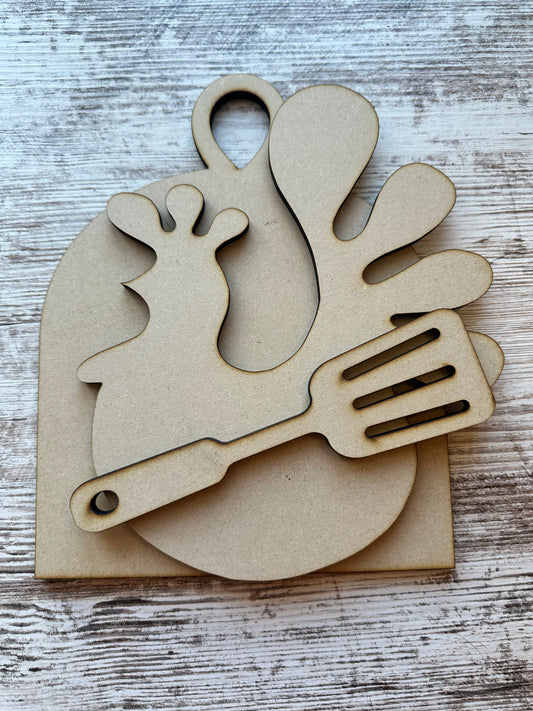 Country Rooster with spatula Kit B