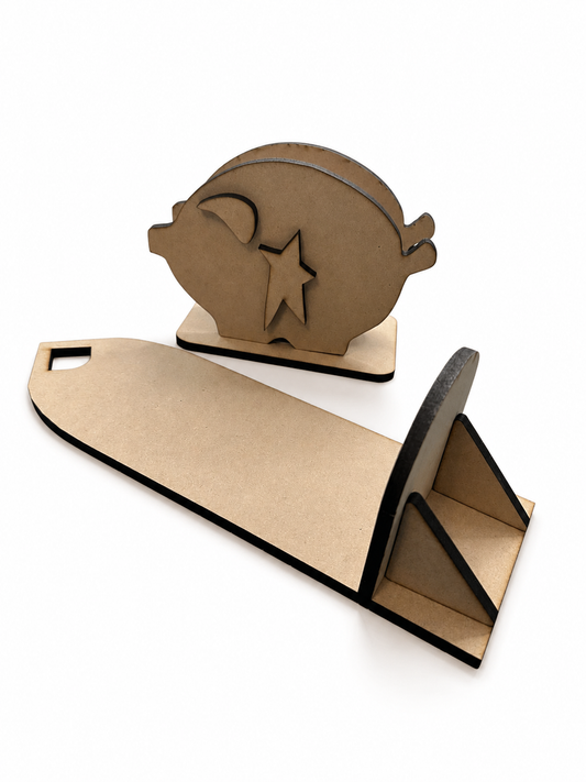 Pig napkin holder with shelf kit
