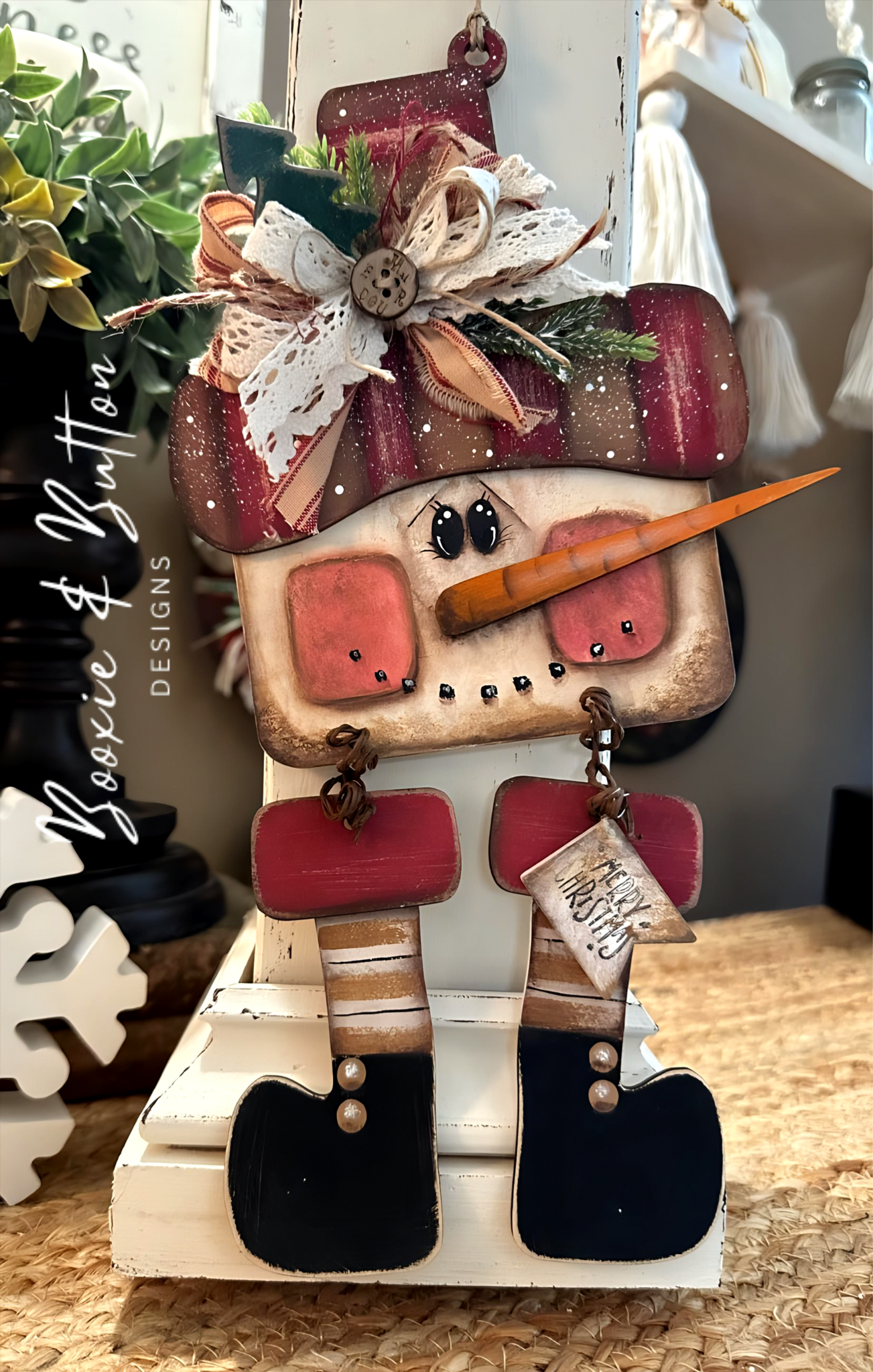 Square snowmen ornament set (3)