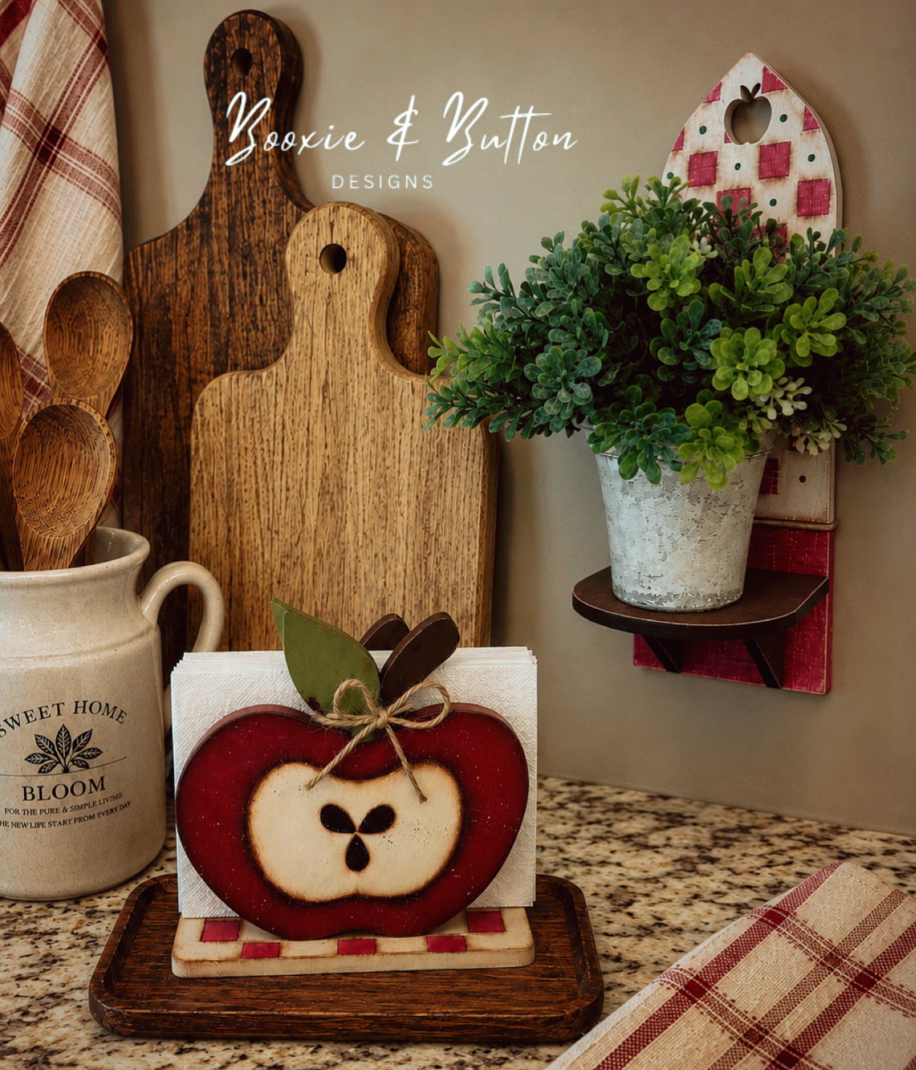 Apple Napkin holder with shelf kit