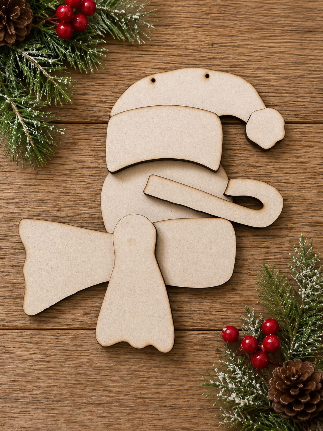 Hanging snowman with candy cane nose