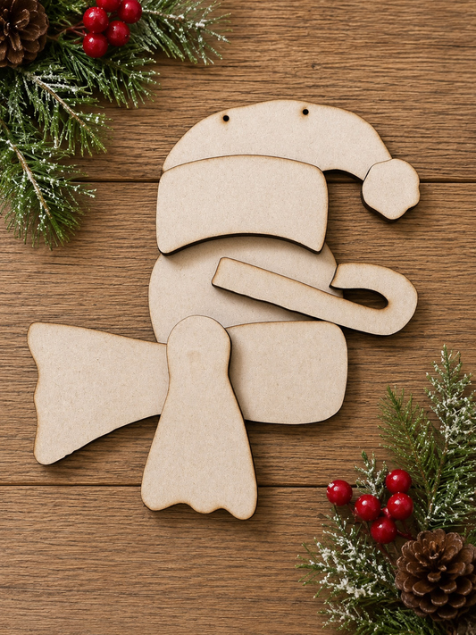 Hanging snowman with candy cane nose