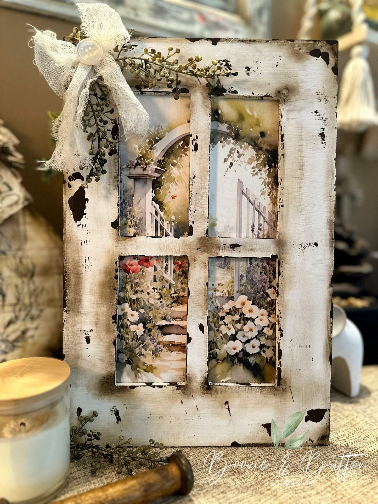 Large window frame kit with birds