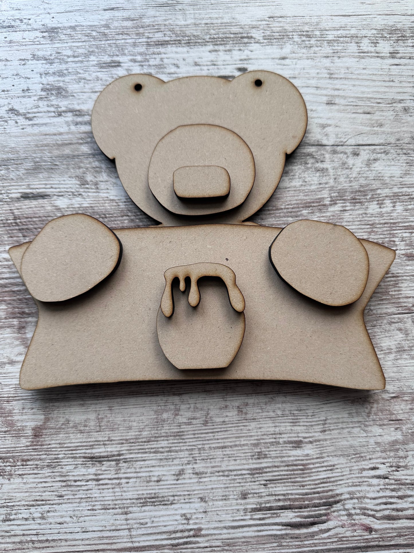 Hanging Teddy Bear with banner