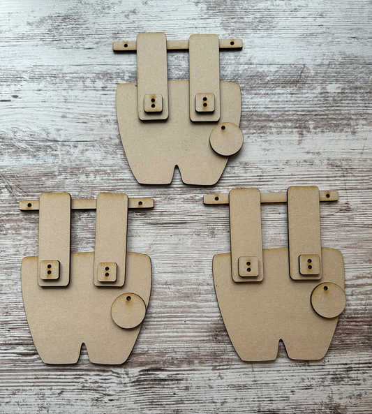 Santa Pants Ornament set (3)