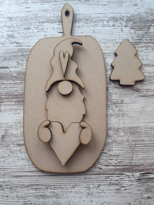 Winter gnome with board