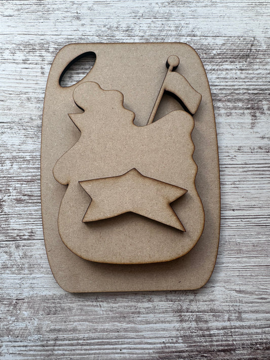 Hen with wonky star on board