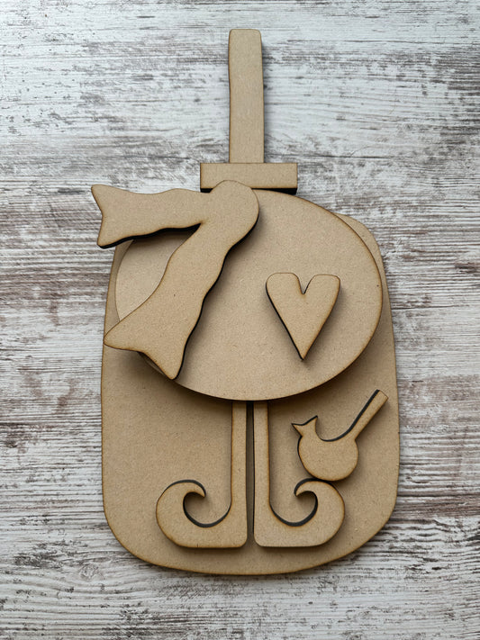 Snowman cutting board with elf shoes